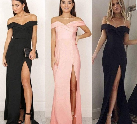 Women's off shoulder long dress - Picture 4 of 4